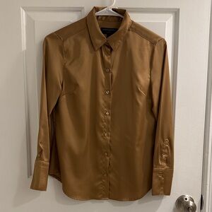 Banana Republic Silky Camel Button Down Shirt